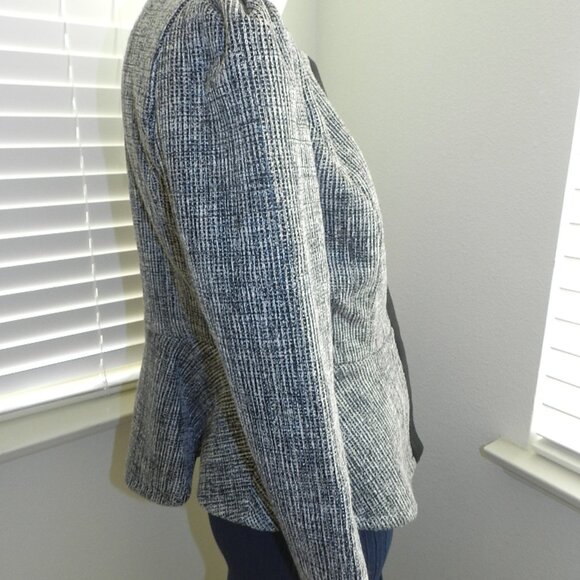 NWT HALOGEN Women's Black & White Tweed Peplum Jacket Size Small Petite - Picture 7 of 16